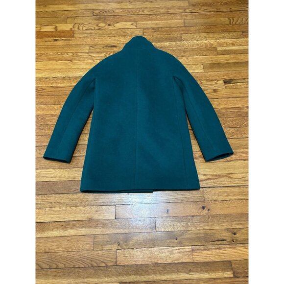 J. Crew Womens Peacoat Size 2 Emerald Green Wool Poly Dress Pea Coat Full Zip - Picture 8 of 8
